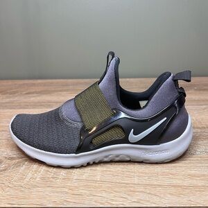 Nike Women’s Renew Freedom Slip-On Running Shoes – Grey/Gold – Size 7